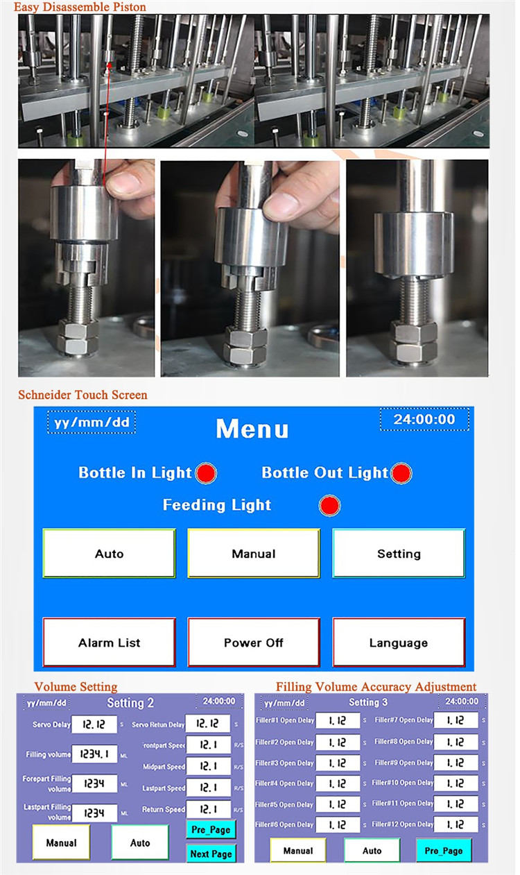 Otomatik Servo Motor Şişe Dolum Makinesi 6
