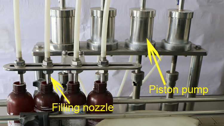 Kapak sızdırmazlık ve yıldız çarkı çalışan 500ml yuvarlak şişe dolum makinası